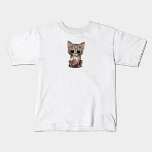 Cute Kitten Playing With Football Kids T-Shirt